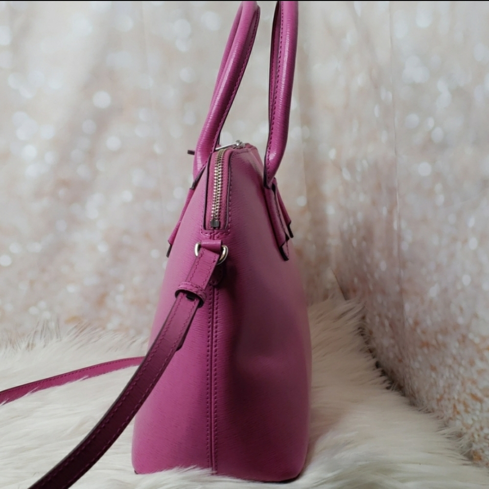 Ralph Lauren pink leather dome satchel crossbody - Picture 5 of 9